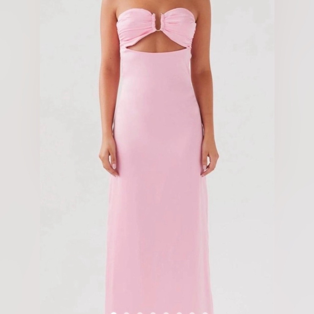 Peppermayo Strapless Pink Maxi Dress